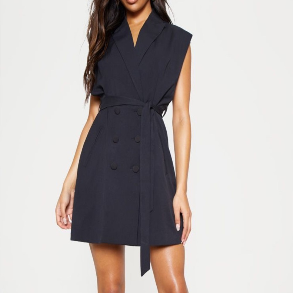 Black tie sleeveless dress - Picture 1 of 4